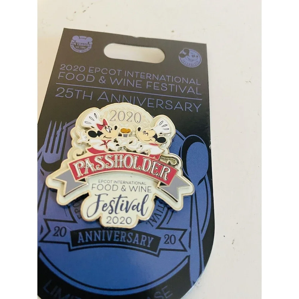 Disney Parks Pin Food & Wine Festival Epcot 2020 Mickey Minnie Mouse Passholder